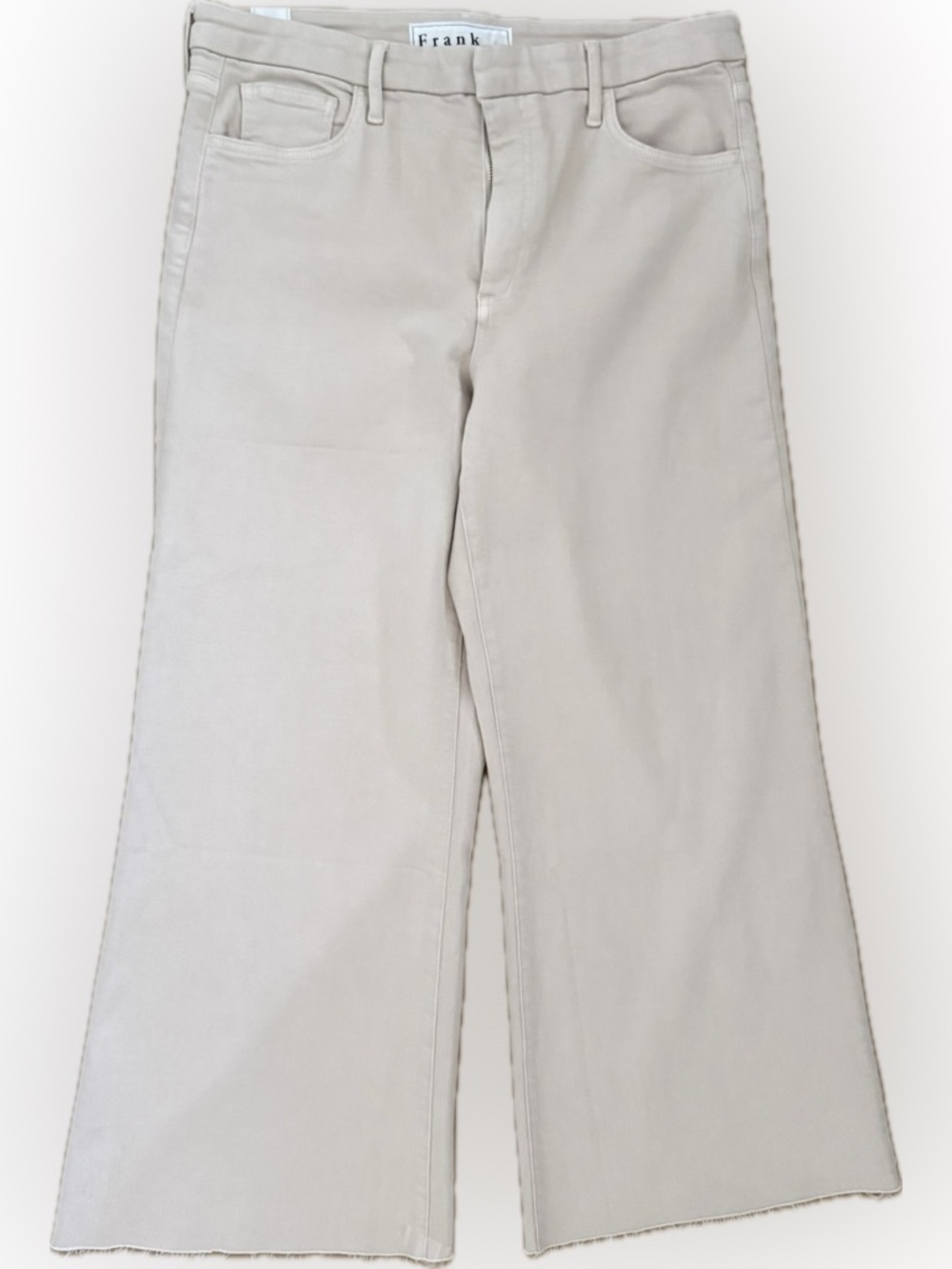 Frank & Eileen Wide-Leg Gaucho Jeans in Sand size 31 Italian dream denim - Picture 12 of 15